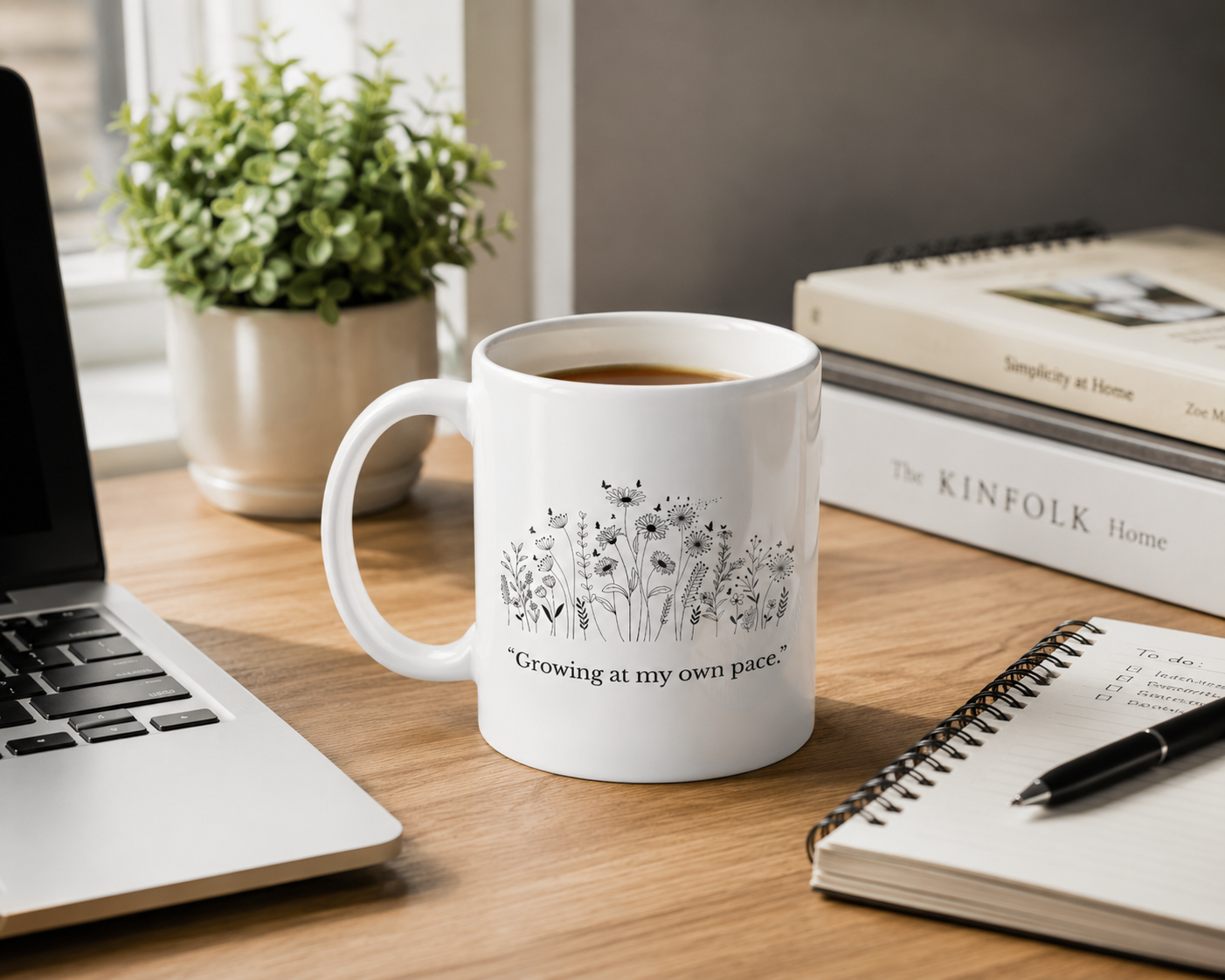Growing At My Own Pace | Floral Motivational Mug